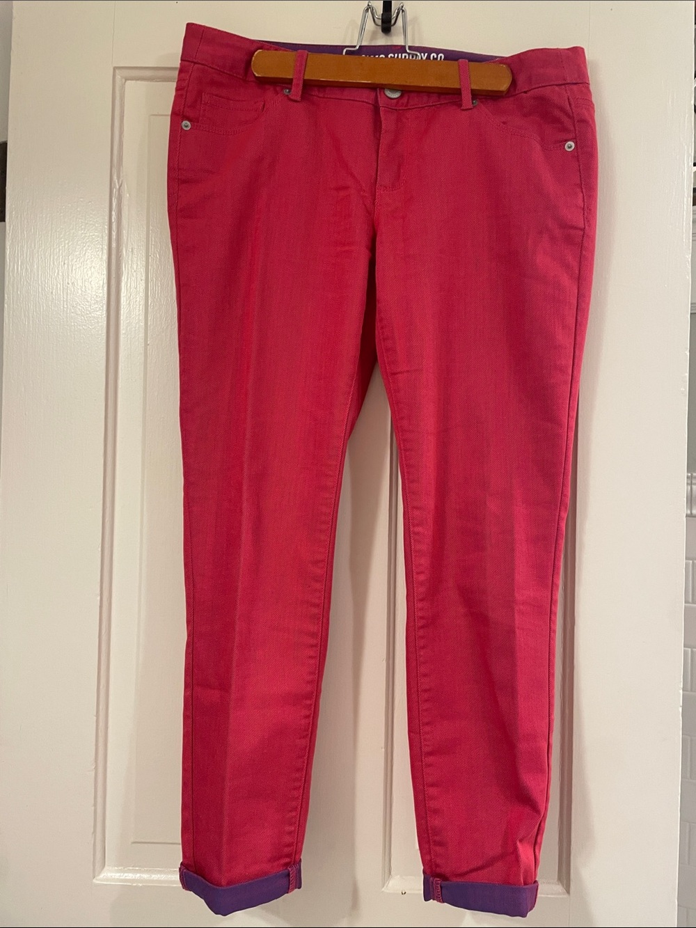 Vintage Mossimo Supply Co. Hot Pink and Purple Double Stitch Cropped Pants